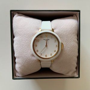Brand New! Kate Spade Women's Park Row White Silicone Strap Watch 34mm